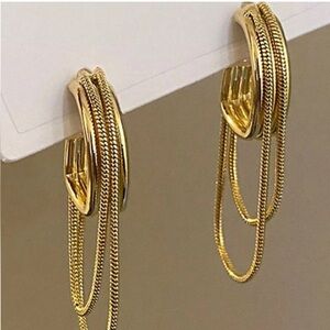 Seraphina Dual Chain Hoop Earrings